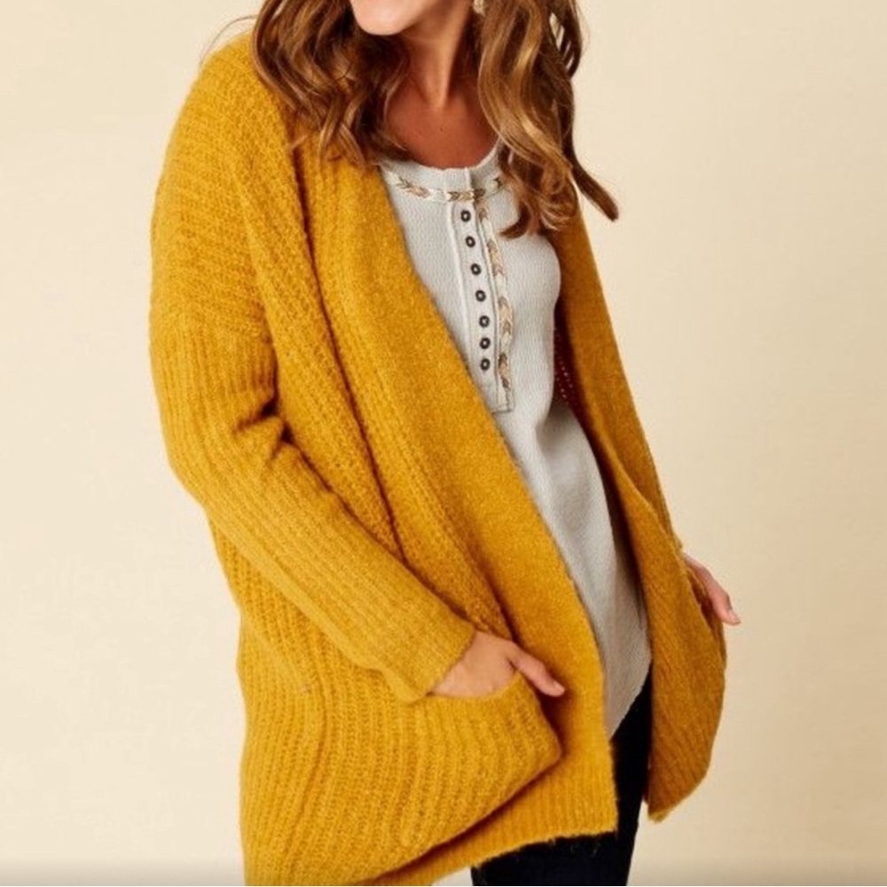 Altar’d State Mustard Yellow Cardigan